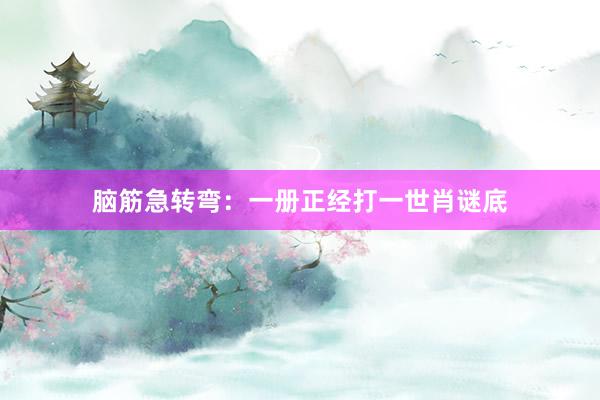 脑筋急转弯：一册正经打一世肖谜底
