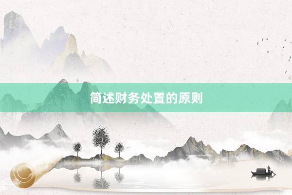 简述财务处置的原则